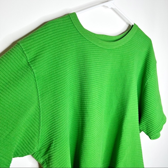 Big Bud Press Cropped Honeycomb Tee Bright Green Short Sleeve Crew Neck Size 3X - Picture 2 of 9